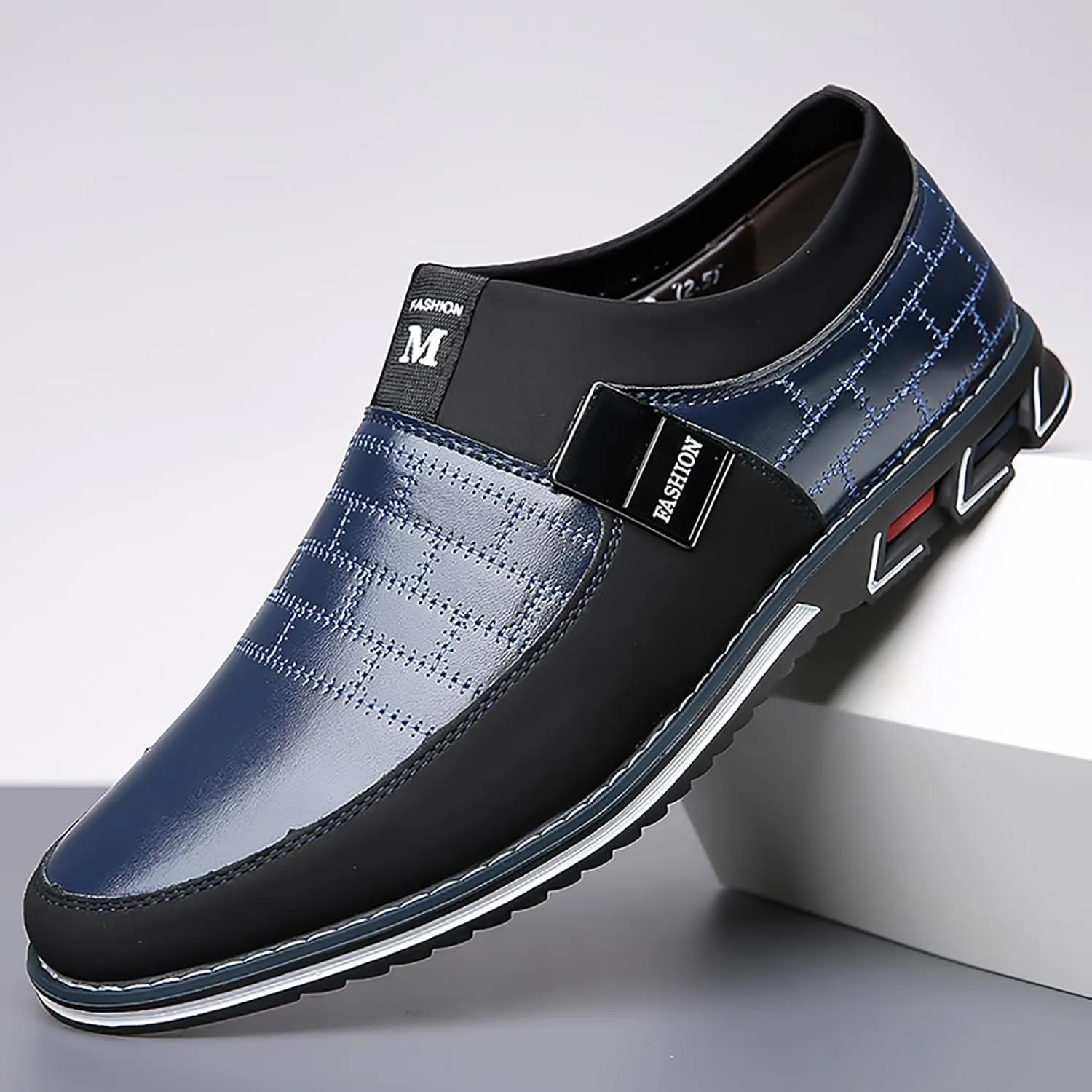 Men's Oxford Shoes Classic Leather Loafers with Business Casual Style Anti-Slip and wear-Resistant Design