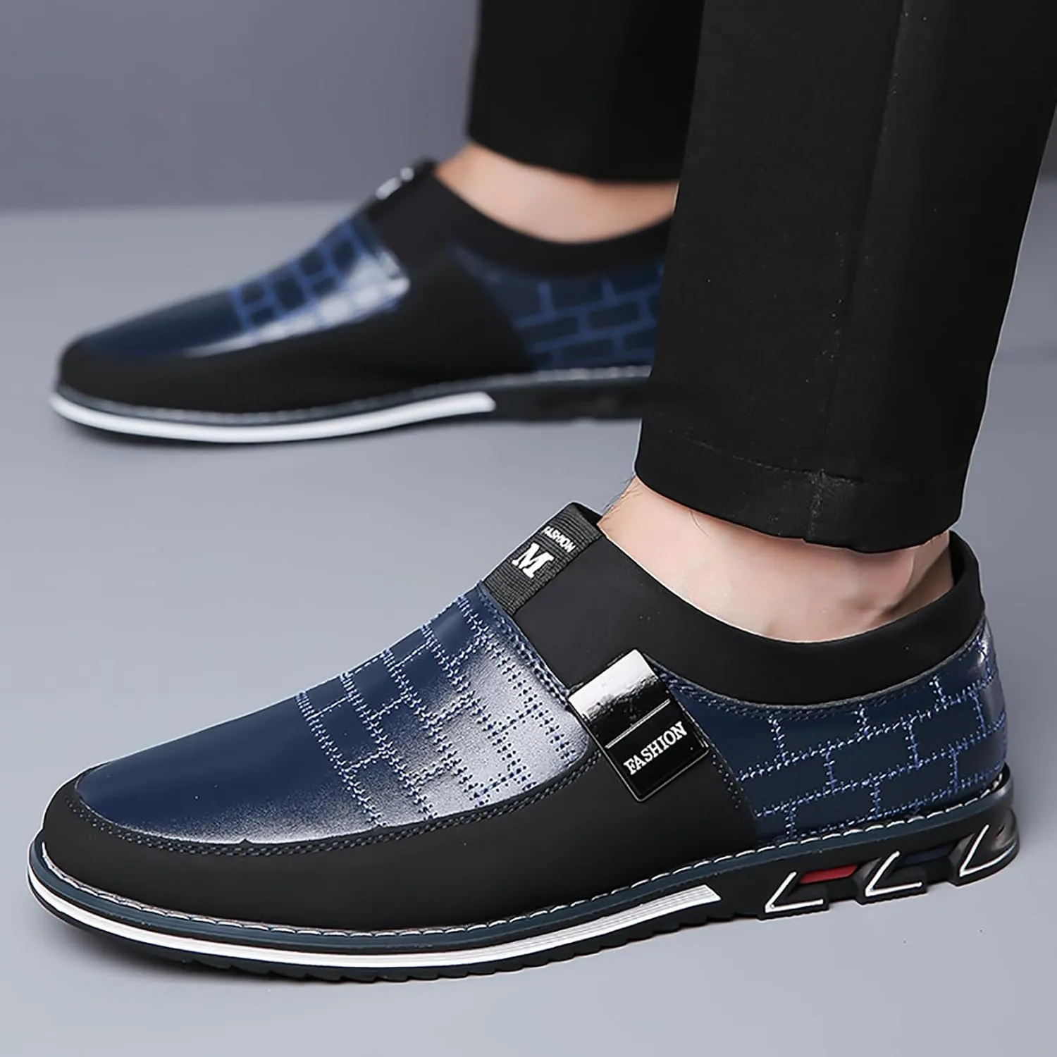 Men's Oxford Shoes Classic Leather Loafers with Business Casual Style Anti-Slip and wear-Resistant Design