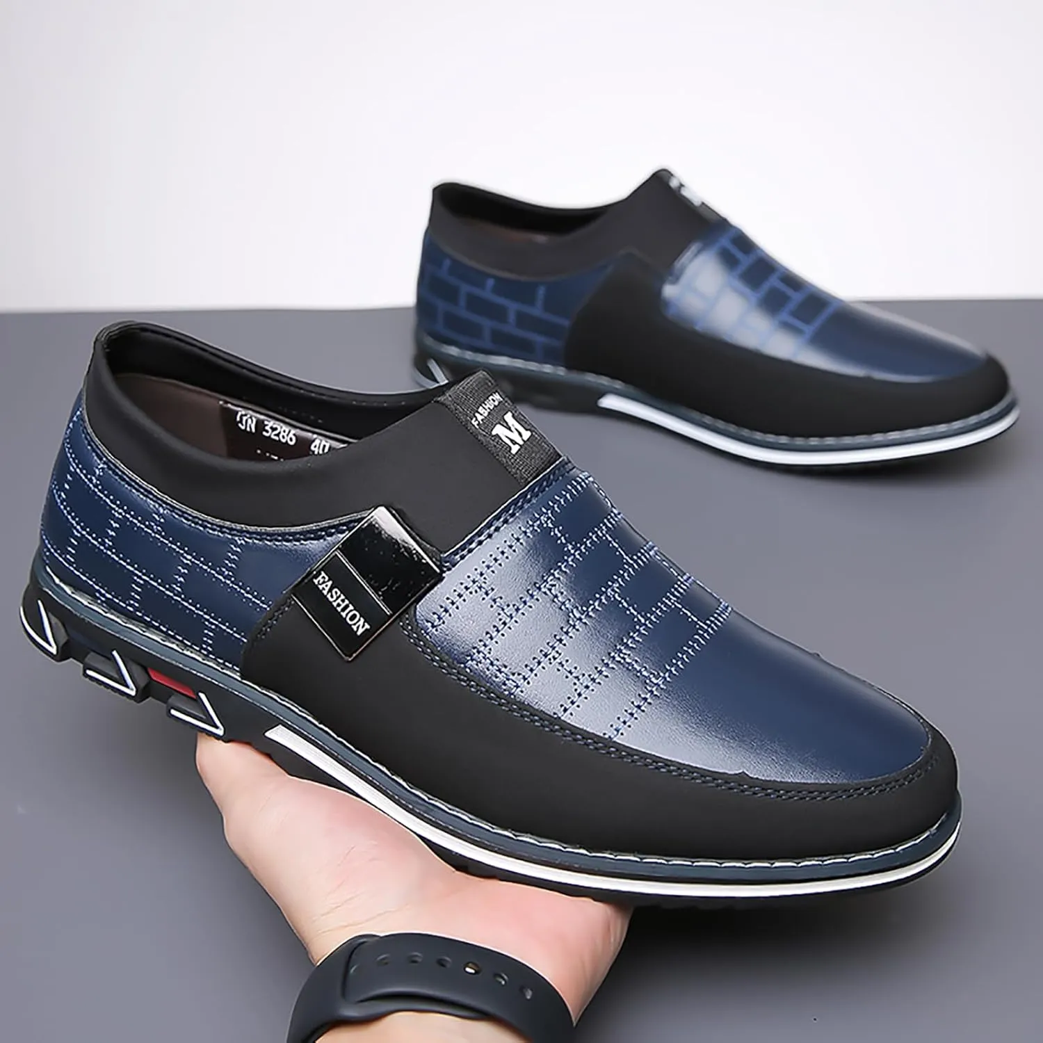 Men's Oxford Shoes Classic Leather Loafers with Business Casual Style Anti-Slip and wear-Resistant Design