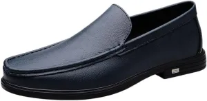 Mens Party Loafers Shoes Vegan Leather Evening Solid Color Round Toe Anti-Slip Shoe for Office Party Wedding Slip-on