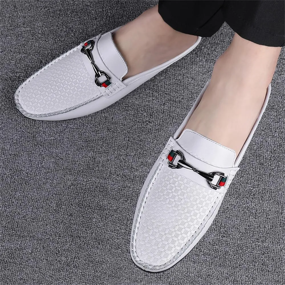 Men's Slippers Slip-On Loafers Leather Formal Wear Casual Open Back Sandals