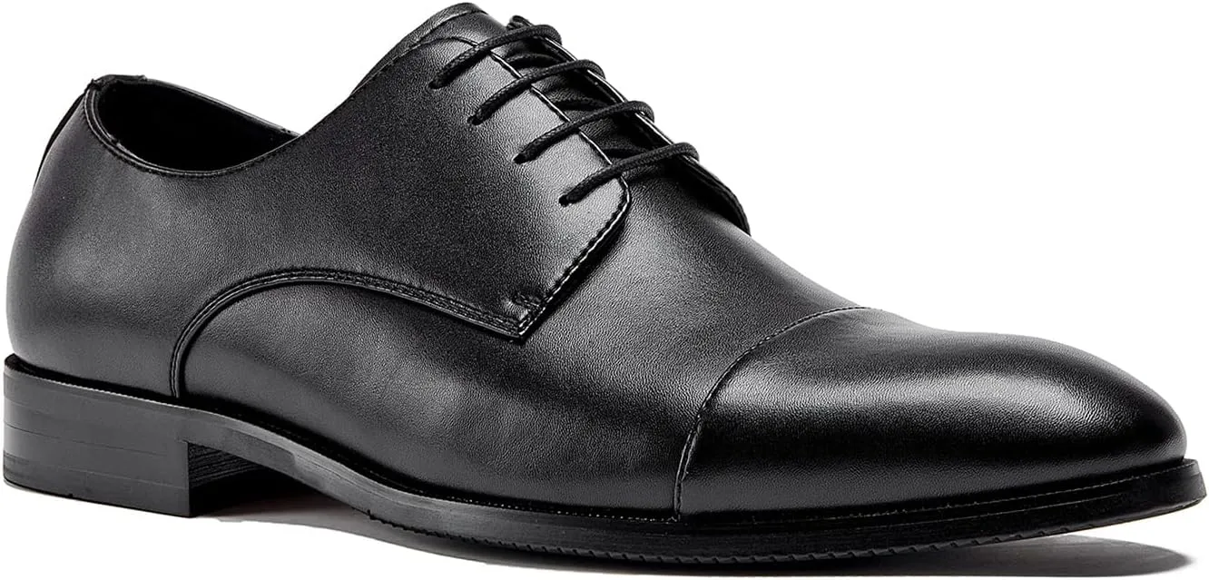 Men's Wingtip Dress Shoes Classic Italy Formal Oxford Shoes Modern Cap Toe Derby Shoes