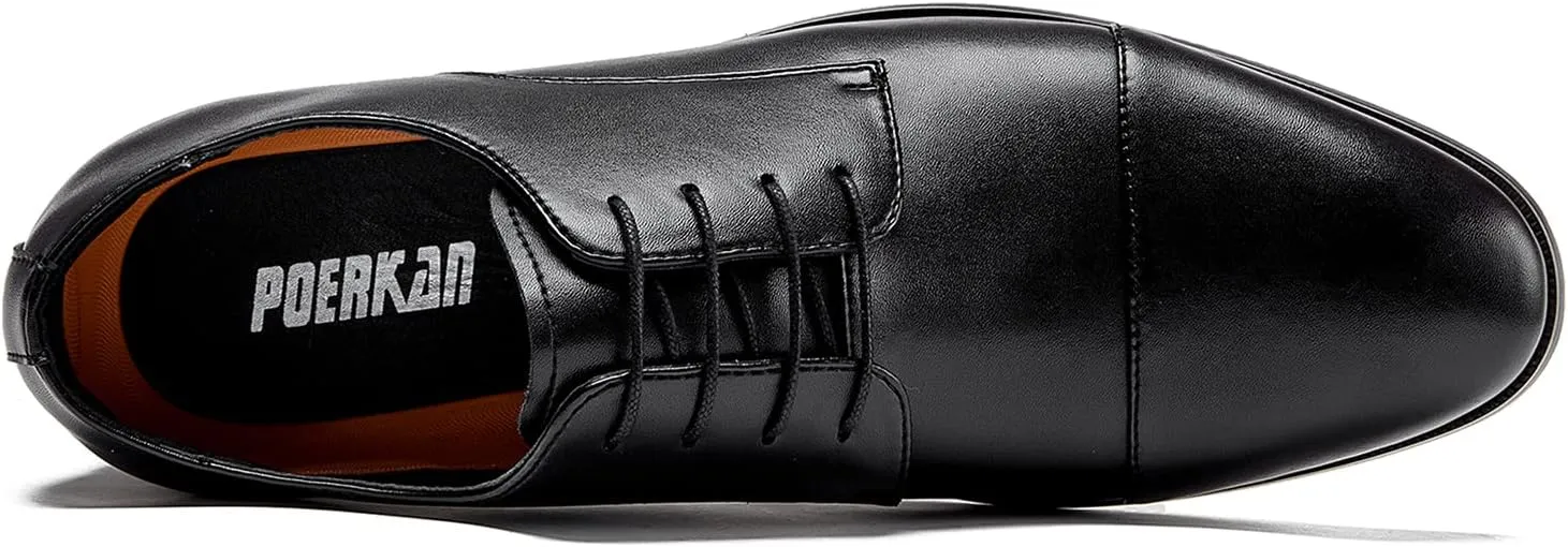 Men's Wingtip Dress Shoes Classic Italy Formal Oxford Shoes Modern Cap Toe Derby Shoes