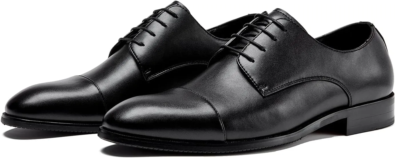 Men's Wingtip Dress Shoes Classic Italy Formal Oxford Shoes Modern Cap Toe Derby Shoes