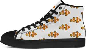 Men's Women's Clownfish Shoes Tropical Fish High Top Canvas Sneakers Lace Up Casual Walking Shoes
