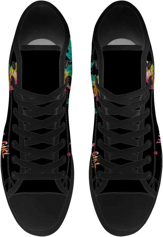 Men's Women's Dragon Reading Book High Top Canvas Shoes Dragon High Top Sneakers Lace Up Casual Shoes Gifts for Boys Girls