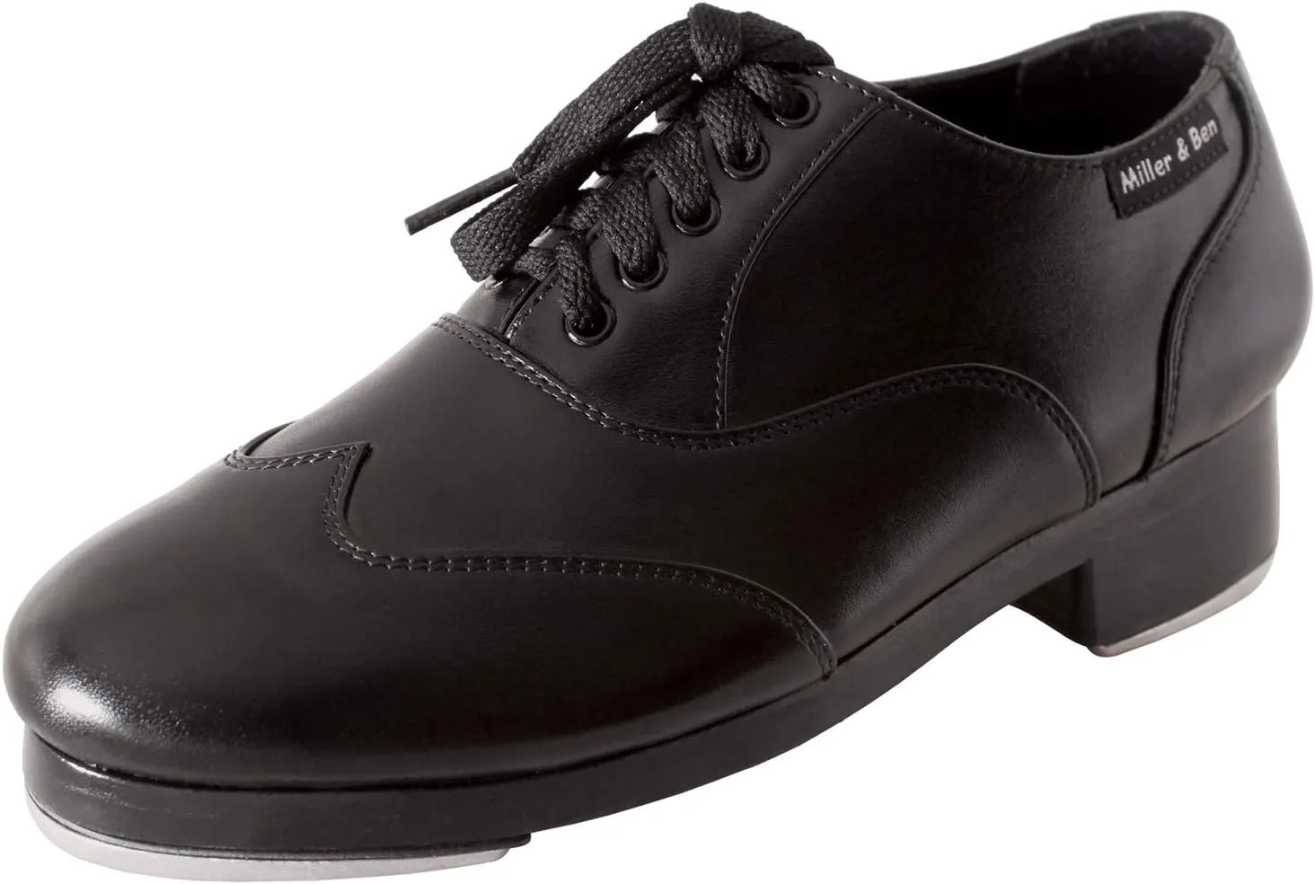 Miller & Ben Tap Shoes; Jazz-Tap Master; Men's Large Sizes; All Black Professional Tap Shoes (44.5W EU)