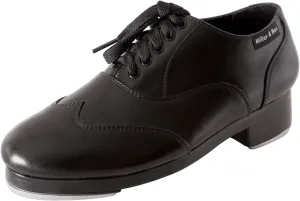 Miller & Ben Tap Shoes; Jazz-Tap Master; Men's Large Sizes; All Black Professional Tap Shoes (44.5W EU)