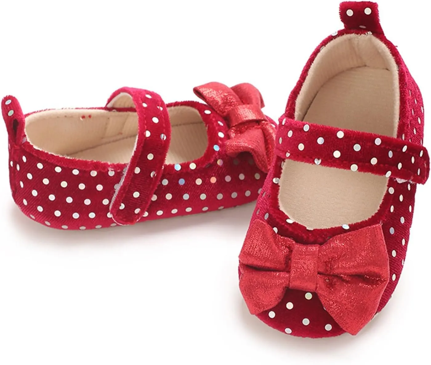 Newborn Baby Girl Bowknot Dress Shoes Infant Mary Jane Flat Non Slip First Walking Soft Sole Wedding Dress Shoes