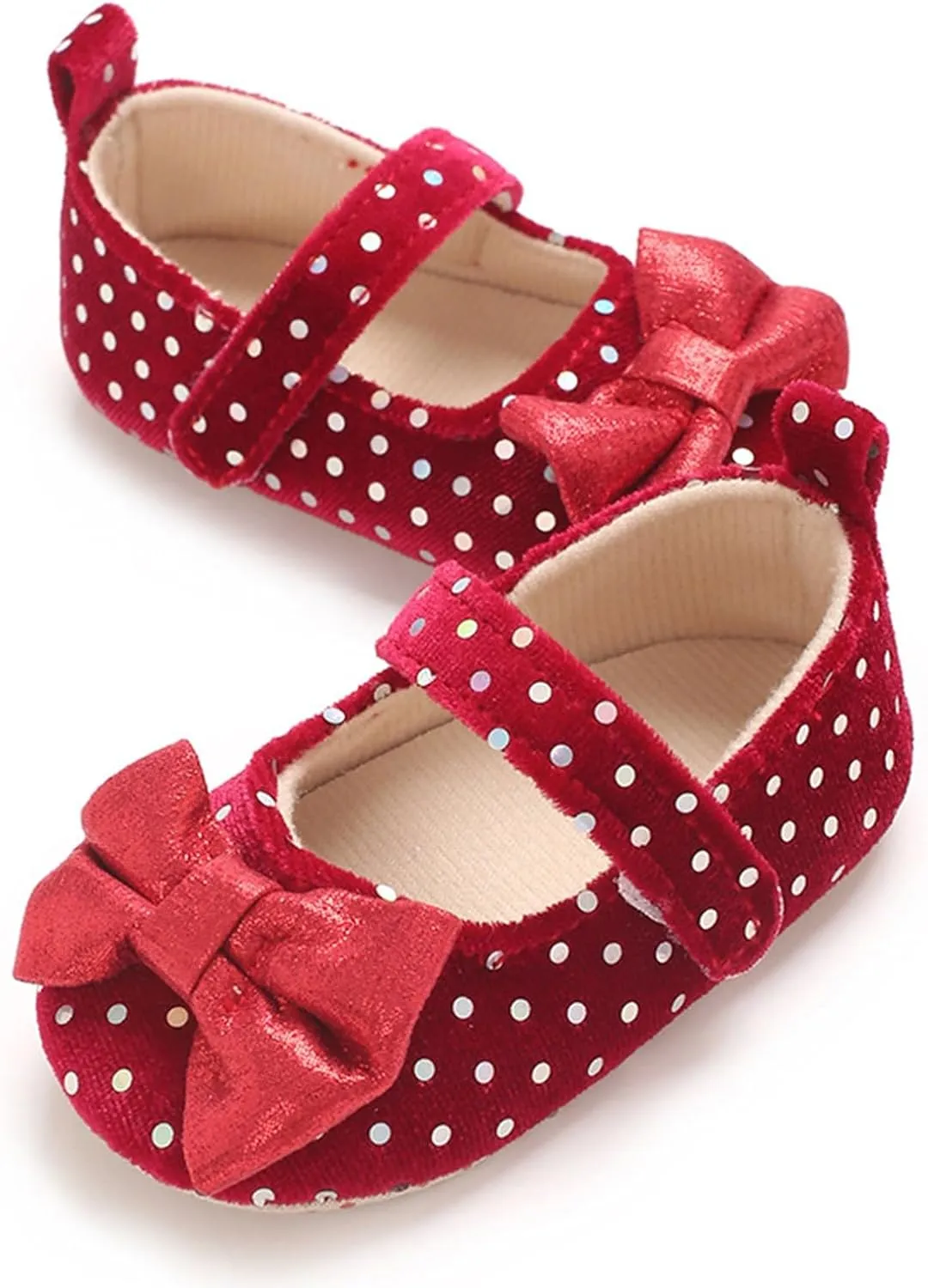 Newborn Baby Girl Bowknot Dress Shoes Infant Mary Jane Flat Non Slip First Walking Soft Sole Wedding Dress Shoes