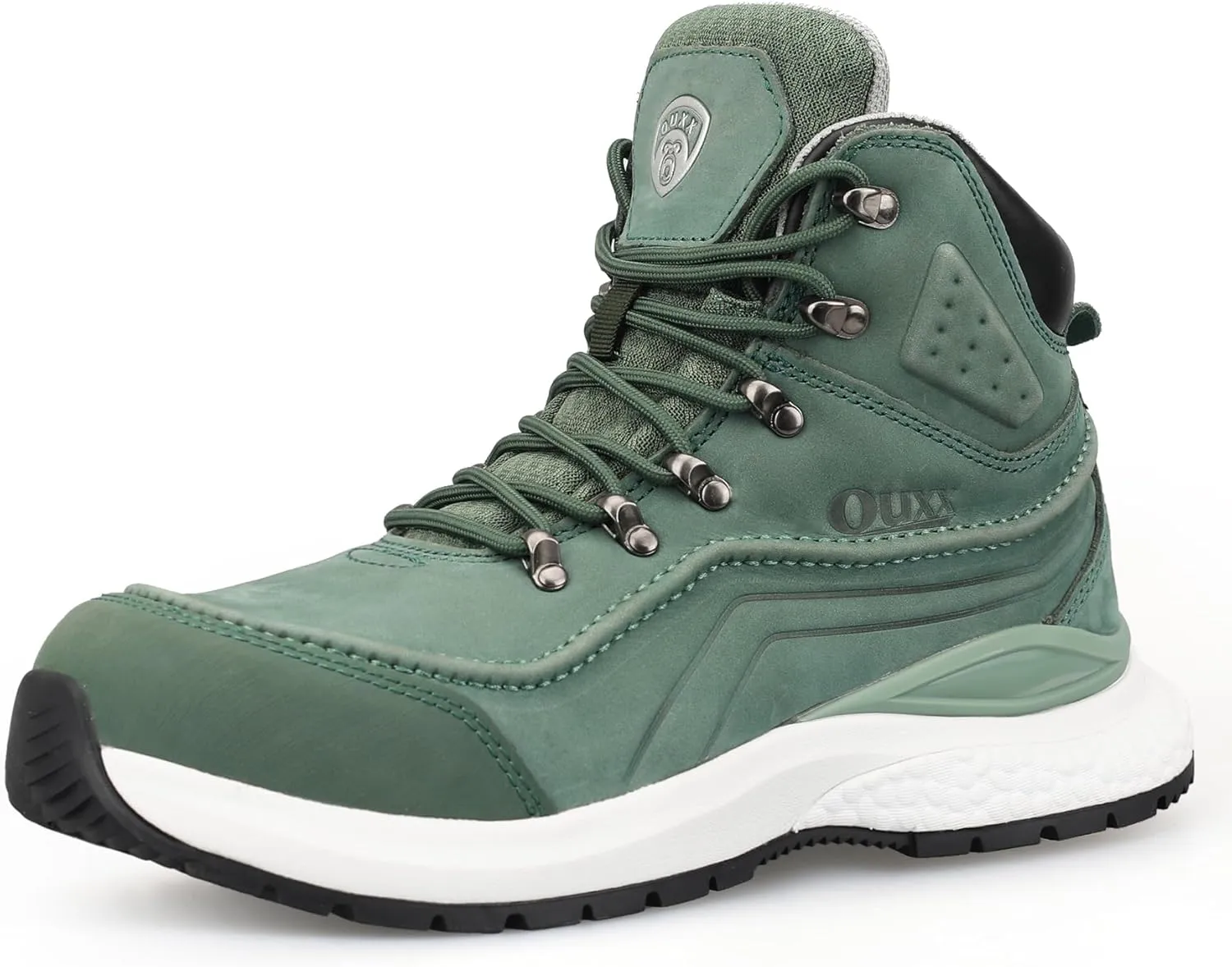 OUXX Men's Composite Toe Work Boots, ASTM F2413 Electro-Static Discharge Safety Shoes, Anti-Slip Rubber Outsole(OX2601)