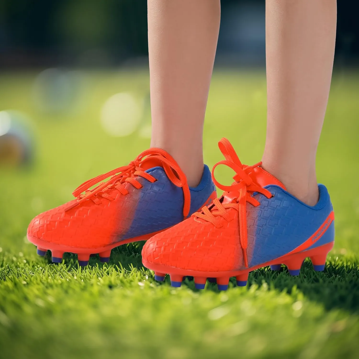 PANDANINJIA Girls Soccer Cleats Athletic Outdoor Boys Kids Football Cleats Little Big Kid Soccer Shoes