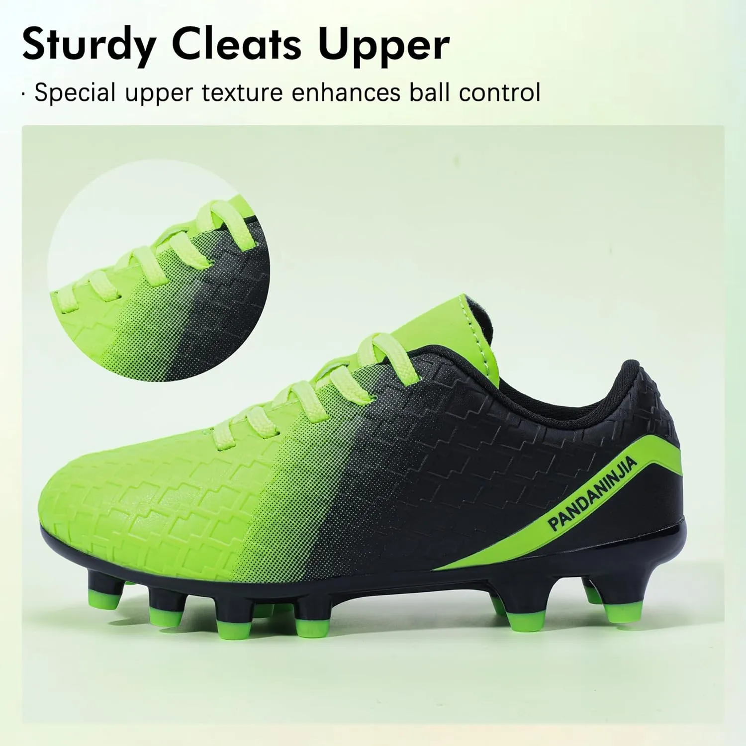 PANDANINJIA Girls Soccer Cleats Athletic Outdoor Boys Kids Football Cleats Little Big Kid Soccer Shoes