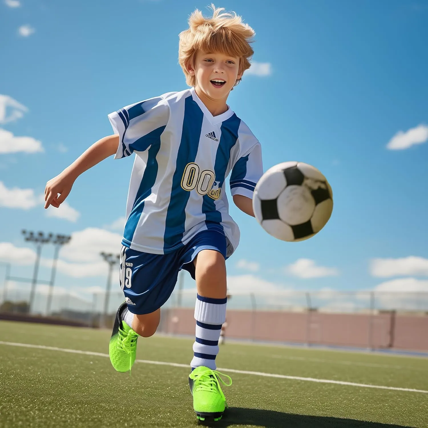 PANDANINJIA Girls Soccer Cleats Athletic Outdoor Boys Kids Football Cleats Little Big Kid Soccer Shoes