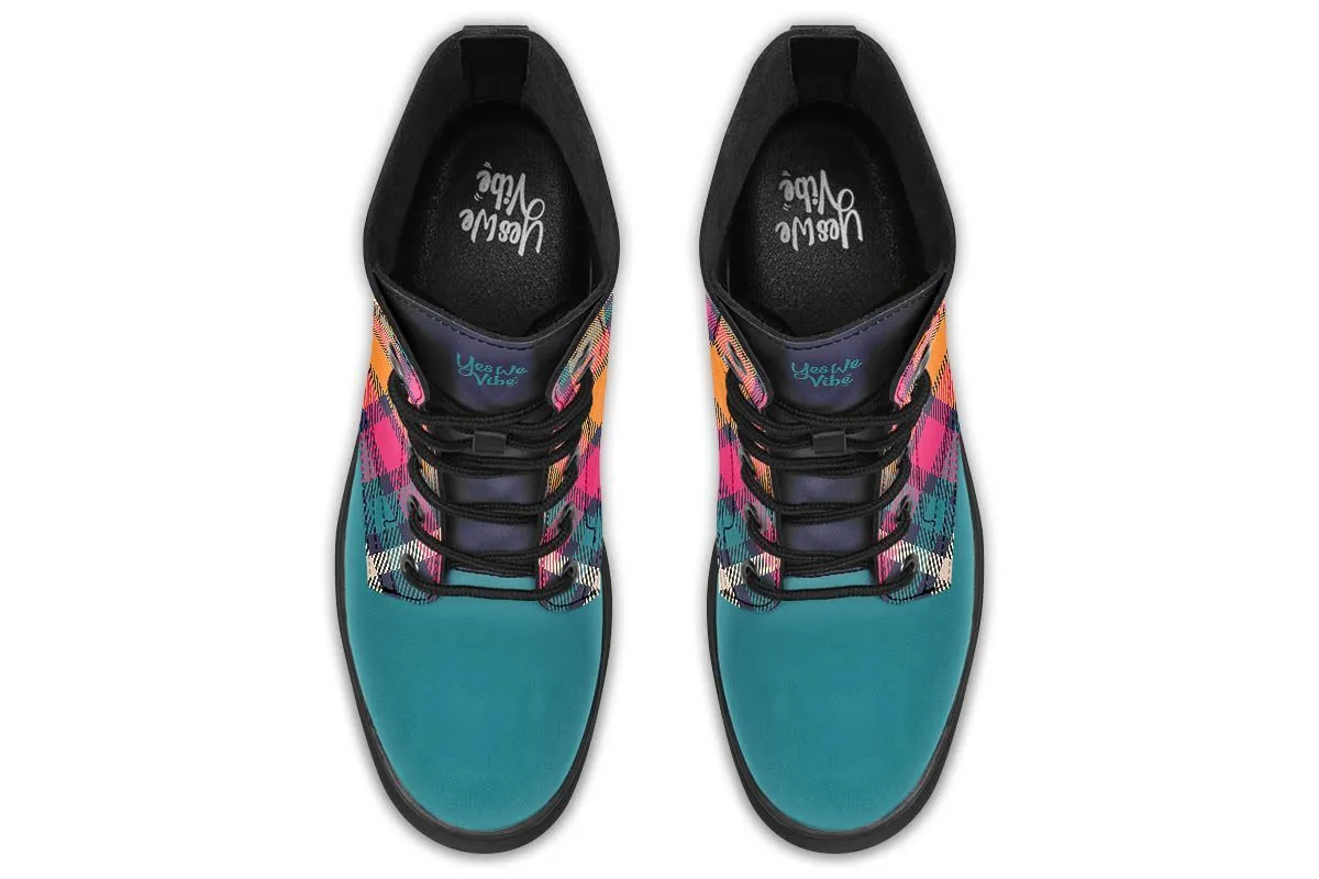 Plaid Color Navy Teal