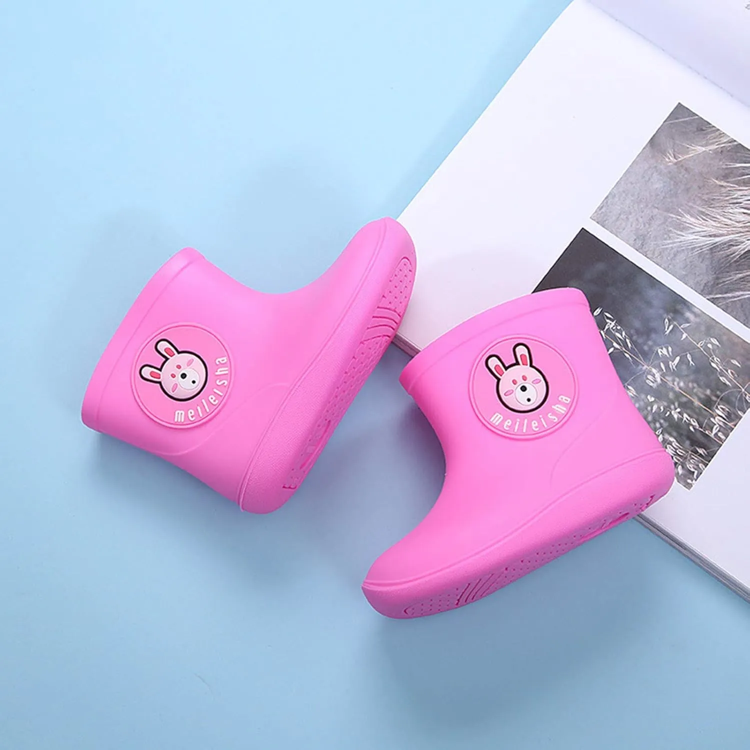 POLG Baby Waterproof Rain Boots Toddler Kids Baby Boys Girls Cartoon Rubber Waterproof Rain Shoes Rain Boots