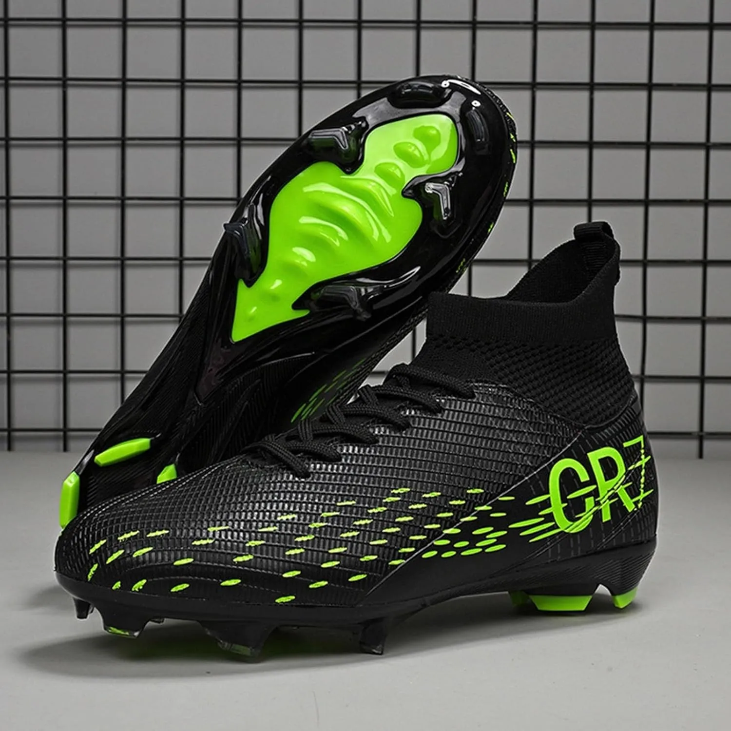 Professional Wide Soccer Cleats Competition Turf, Football Cleats Lightweight High Top Shock Resistant for Big Boys Youth Training Ground