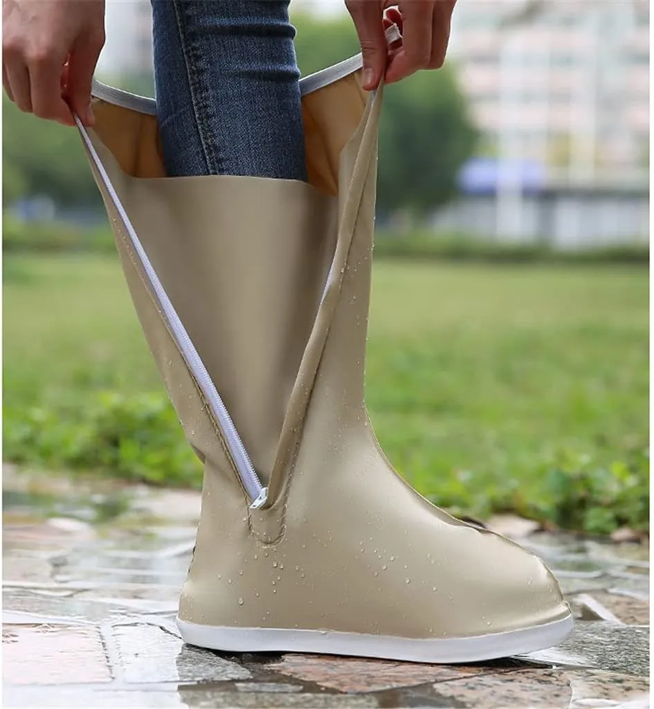 Rain Boots Cover Non-Slip Men's and Women's Waterproof Cover Thickened Lightweight Rain Boots (Color : A, Size : XL-Code) (A L)