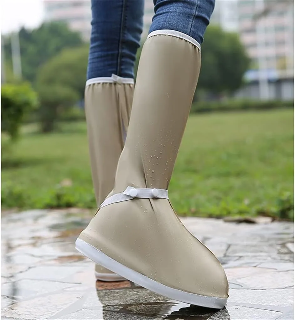 Rain Boots Cover Non-Slip Men's and Women's Waterproof Cover Thickened Lightweight Rain Boots (Color : A, Size : XL-Code) (A L)