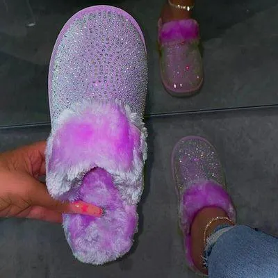 Rhinestone House Slippers