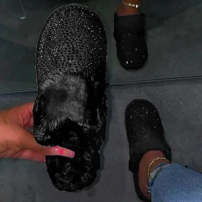 Rhinestone House Slippers