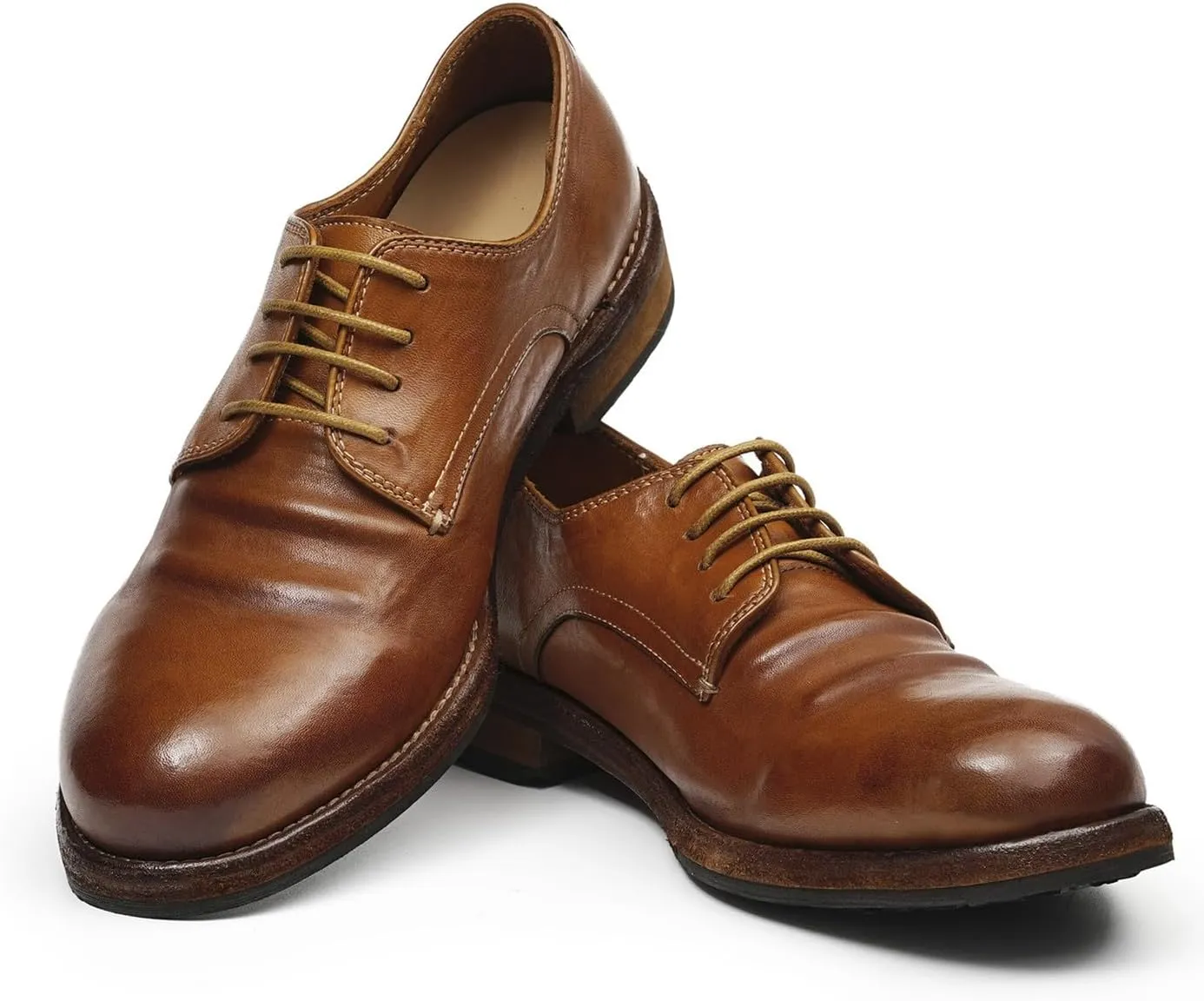 Santimon Men??s Dress Shoes Genuine Horse Leather Oxfords, Fashion Business-Casual & Formal Wedding Breathable Lining Shoes ?C Handcrafted Goodyear-Welt Luxury Derby