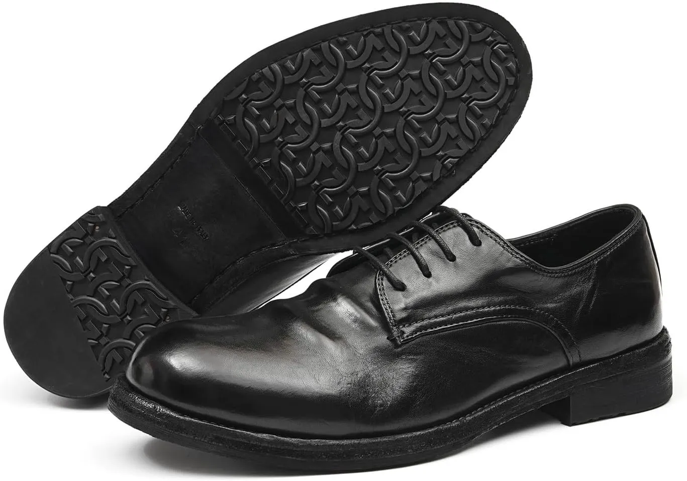 Santimon Men??s Dress Shoes Genuine Horse Leather Oxfords, Fashion Business-Casual & Formal Wedding Breathable Lining Shoes ?C Handcrafted Goodyear-Welt Luxury Derby