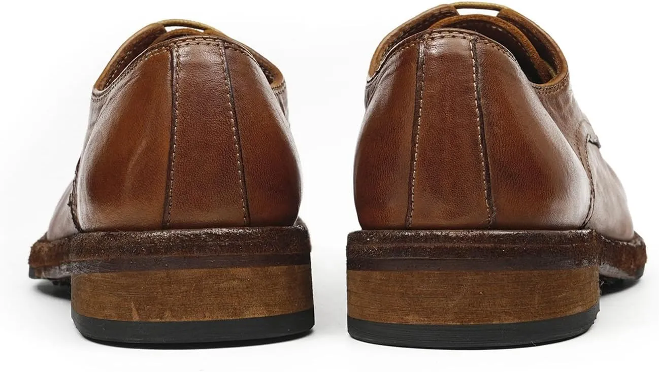 Santimon Men??s Dress Shoes Genuine Horse Leather Oxfords, Fashion Business-Casual & Formal Wedding Breathable Lining Shoes ?C Handcrafted Goodyear-Welt Luxury Derby