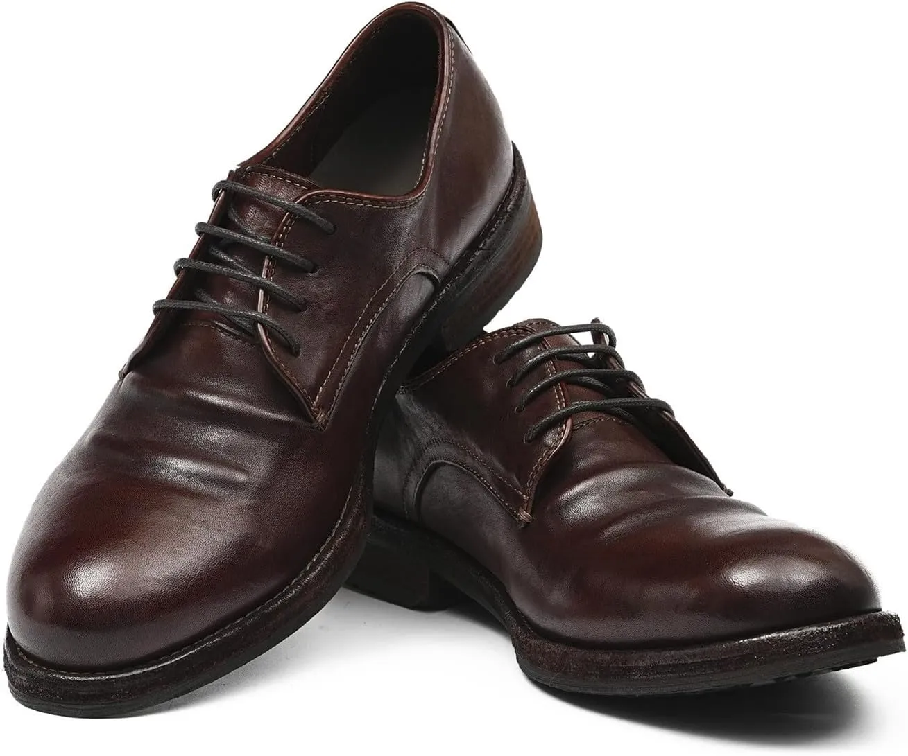 Santimon Men??s Dress Shoes Genuine Horse Leather Oxfords, Fashion Business-Casual & Formal Wedding Breathable Lining Shoes ?C Handcrafted Goodyear-Welt Luxury Derby