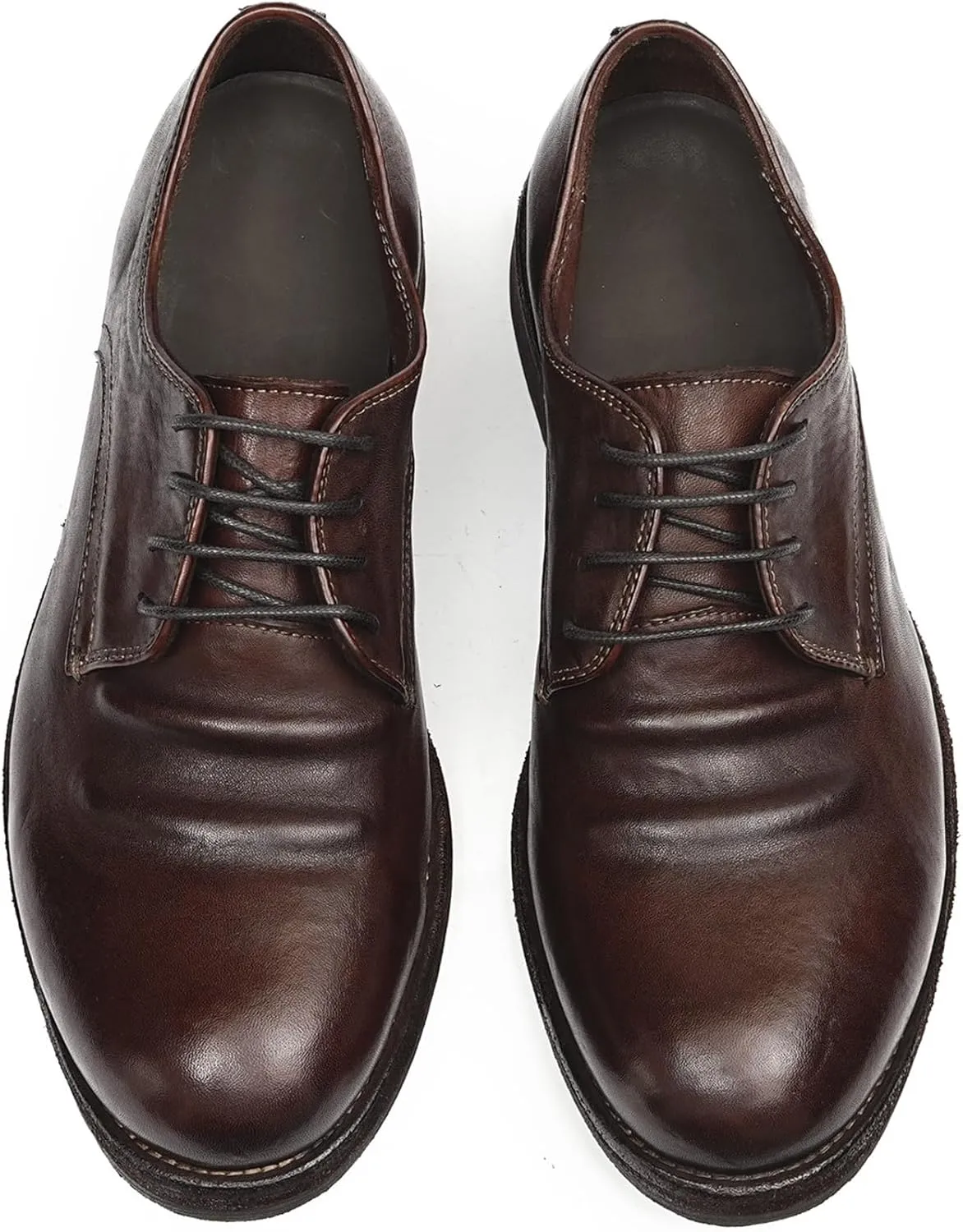 Santimon Men??s Dress Shoes Genuine Horse Leather Oxfords, Fashion Business-Casual & Formal Wedding Breathable Lining Shoes ?C Handcrafted Goodyear-Welt Luxury Derby