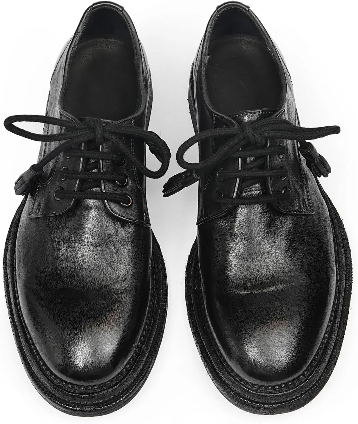 Santimon Men??s Genuine Horse Leather Oxford Dress Shoes ?C Handcrafted Luxury Derby, Fashion Business-Casual & Formal Wedding Breathable Lining Goodyear-Welt Shoes