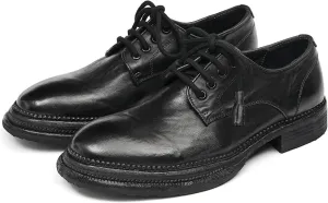 Santimon Men??s Genuine Horse Leather Oxford Dress Shoes ?C Handcrafted Luxury Derby, Fashion Business-Casual & Formal Wedding Breathable Lining Goodyear-Welt Shoes