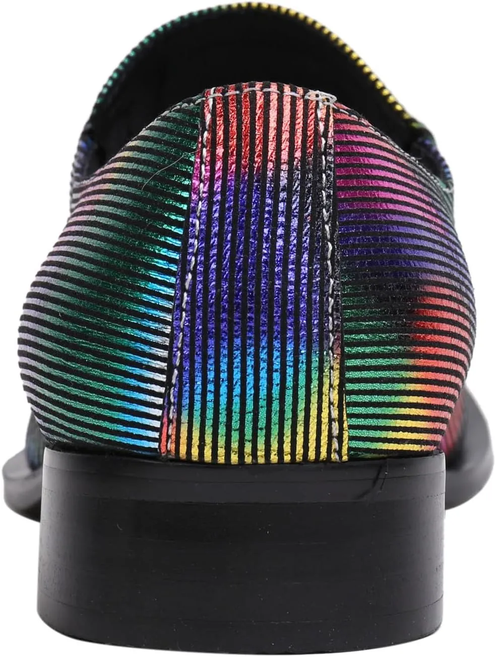 Santimon Mens Loafers Pointed Patent Leather Fashion Metal Tip Western Dress Shoes