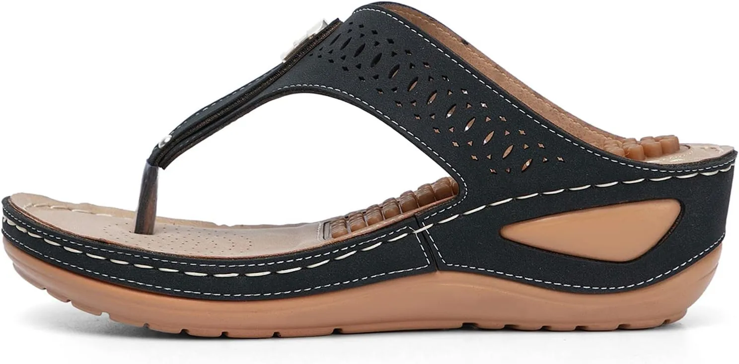 SBGMoSJ Orthopedic Sandals Women Wide Width Women Shoes Dressy Comfortable Sandals Black Wedges for Women Dressy Comfortable Women's Sandals Orthopedic Shoes Plantar Fasciitis Sandals Women Summer