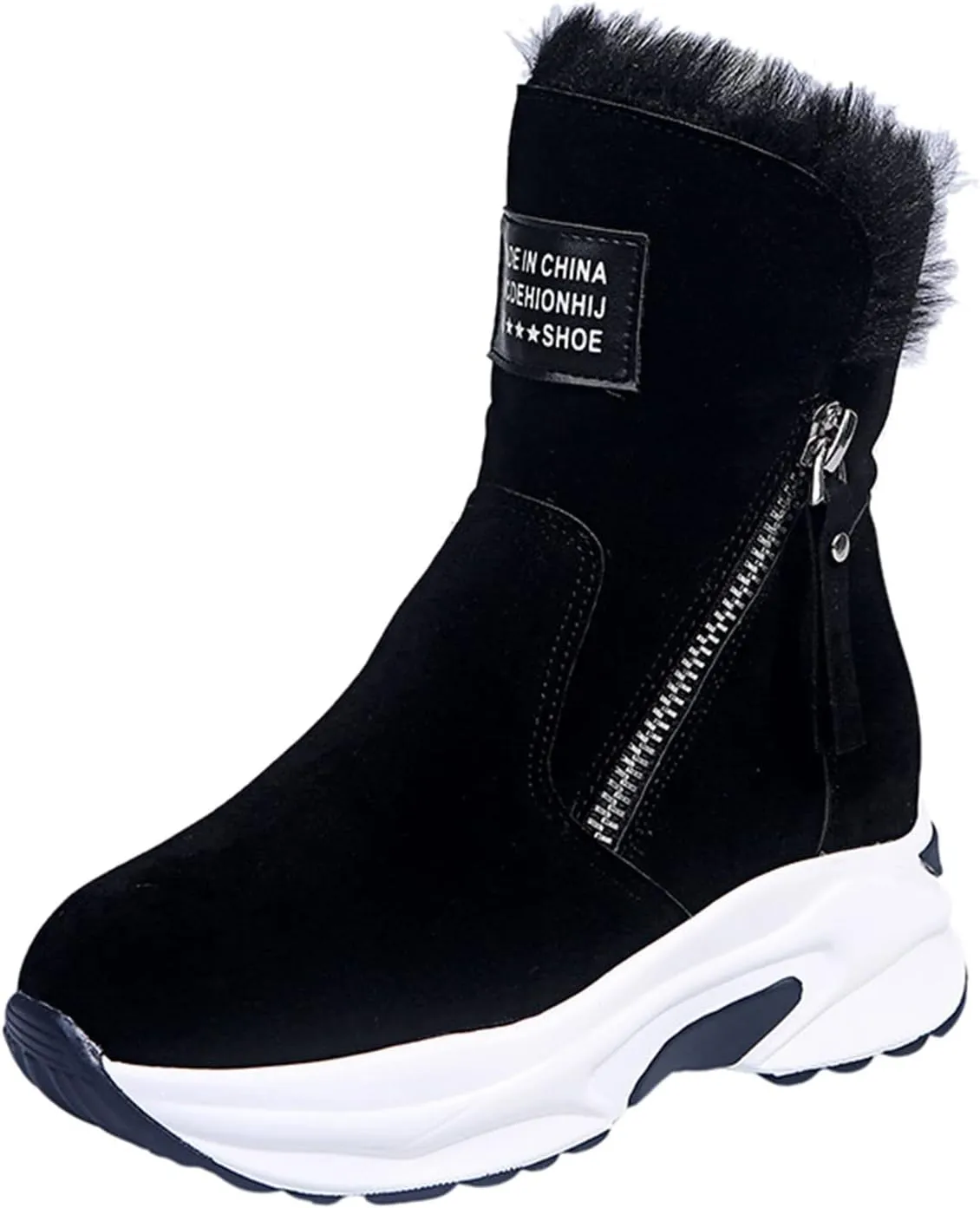 SBGMoSJ Waterproof Winter Boots Women Zipper Women's Waterproof Boots Wide Width Womens Slip on Winter Boots Tall Winter Women Boots Waterproof Botas De Invierno Y Nieve Para Mujer