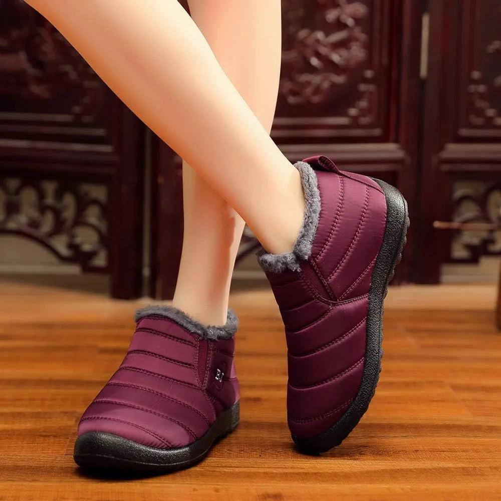 SBGMoSJ Womens Waterproof Winter Boots with Fur Women's Waterproof Boots Work Womens Side Zipper Waterproof Winter Boots Woman Wide Ankle Winter Boots Botas Invierno Mujer Nieve