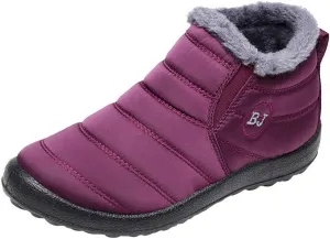 SBGMoSJ Womens Waterproof Winter Boots with Fur Women's Waterproof Boots Work Womens Side Zipper Waterproof Winter Boots Woman Wide Ankle Winter Boots Botas Invierno Mujer Nieve