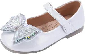 Sequins Bowknot Mary Jane Flat for Girls Party Wedding Ballerina Shoes Ballet Dance Toddler Princess Dress Shoes