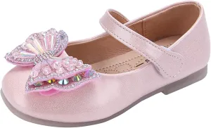 Sequins Bowknot Mary Jane Flat for Girls Party Wedding Ballerina Shoes Ballet Dance Toddler Princess Dress Shoes
