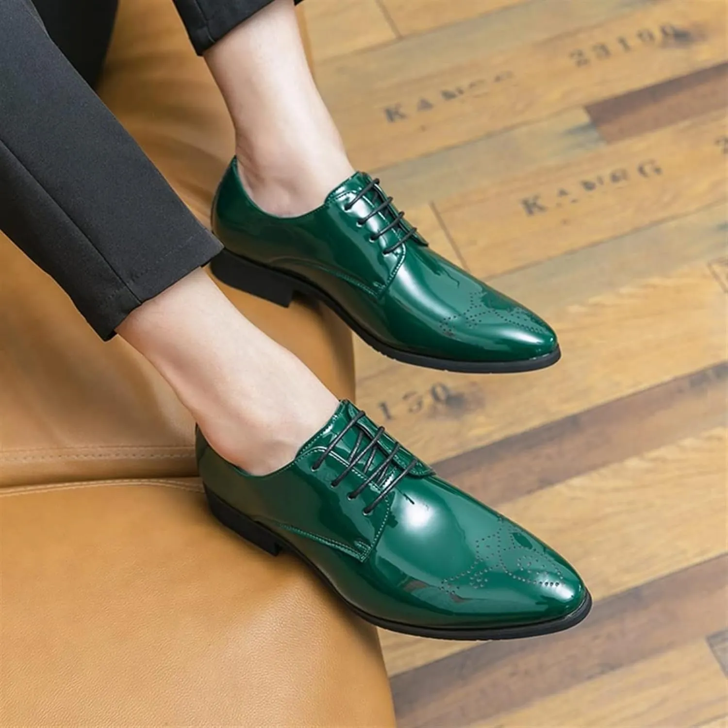 Shoes Dress Oxford for Men Lace Up Pointed Toe Leather Office Shoes Men Elegant Loafers Casual Work Office Comfortable Business Shoes