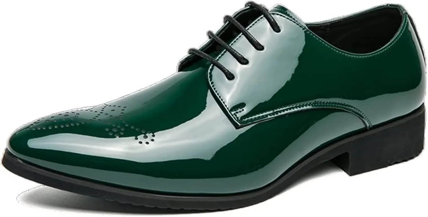 Shoes Dress Oxford for Men Lace Up Pointed Toe Leather Office Shoes Men Elegant Loafers Casual Work Office Comfortable Business Shoes