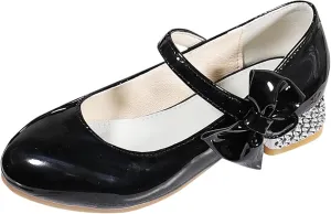 Shoes Low Heel for Girls Toddler Dress Shoes Cute Bowknot Patent Mary Jane Flower Girls Wedding School Party