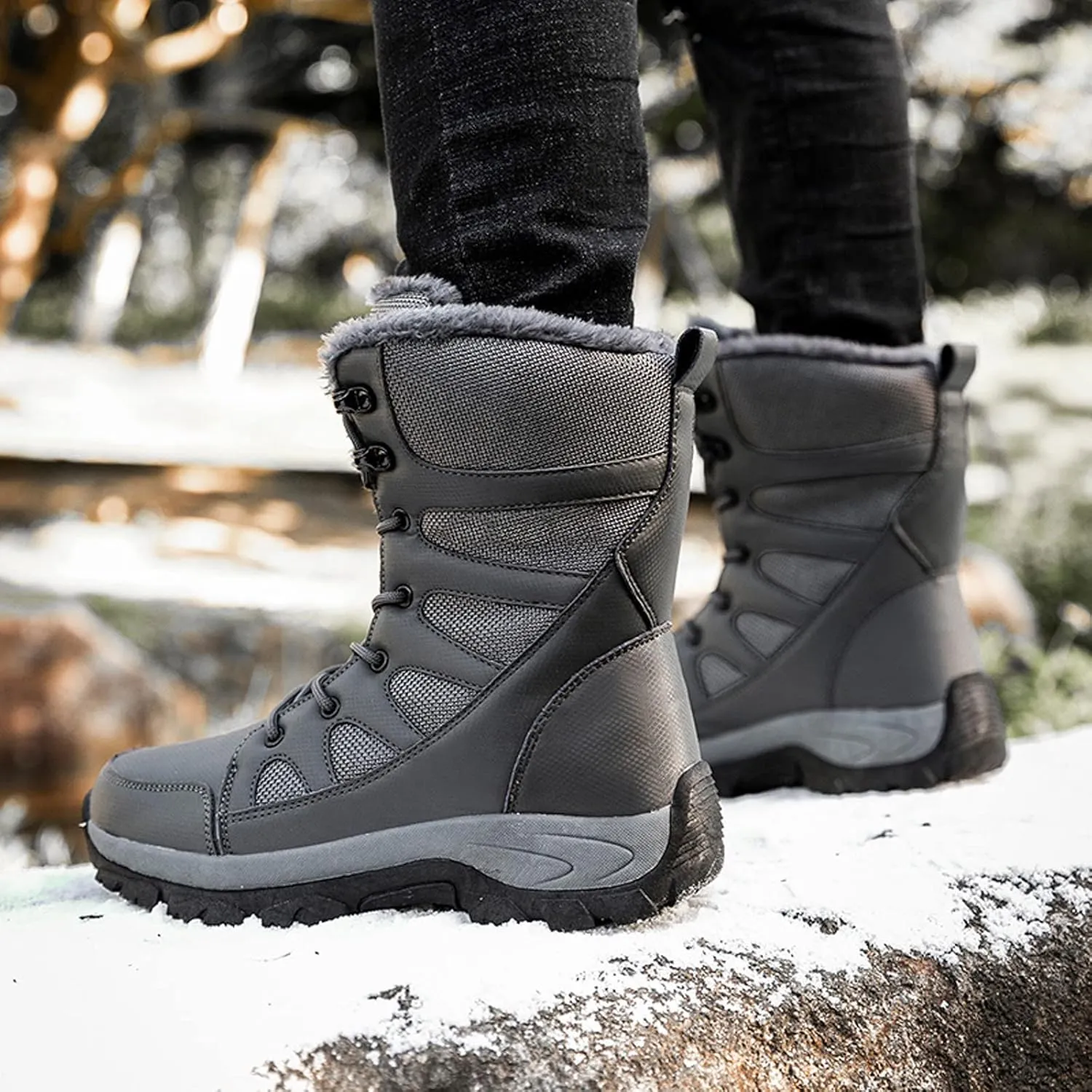 Short Winter Boots Extra Wide for Women Waterproof Snow All Black Snow Boots for Women Womens Snow Boot Womens Leather Duck Boots Waterproof Insulated Womens Insulated Waterproof Boots