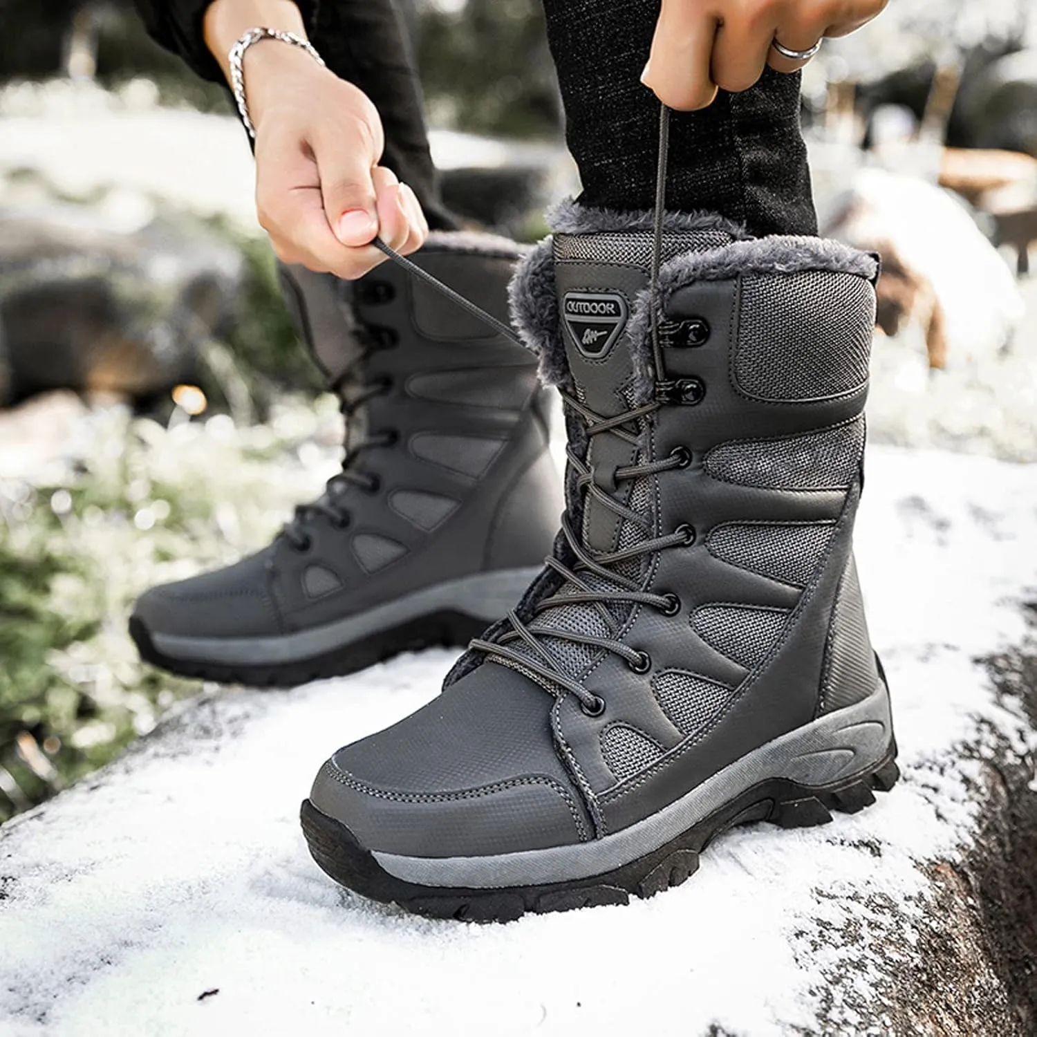 Short Winter Boots Extra Wide for Women Waterproof Snow All Black Snow Boots for Women Womens Snow Boot Womens Leather Duck Boots Waterproof Insulated Womens Insulated Waterproof Boots