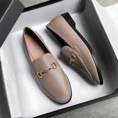 Simple Designer Spring Shoes Woman PU Leather Slip One Shoes for Women Comfortable Ladies Flats Loafers Mocassins Zapatos JJ27