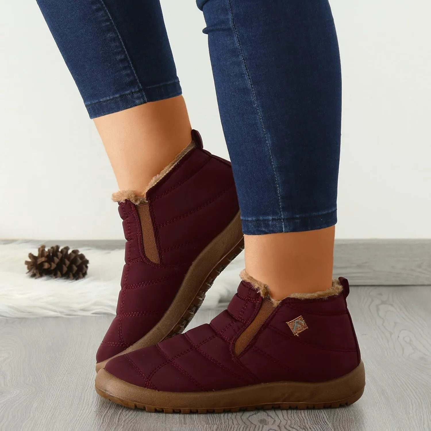 Snow Boots for Women Cute Tall Winter Snow Boots Women Waterproof Womens Zippered Snow Boots Waterproof Womens Waterproof Hiking Boots Extra Wide Width Botas Impermeables Para Invierno Mujer