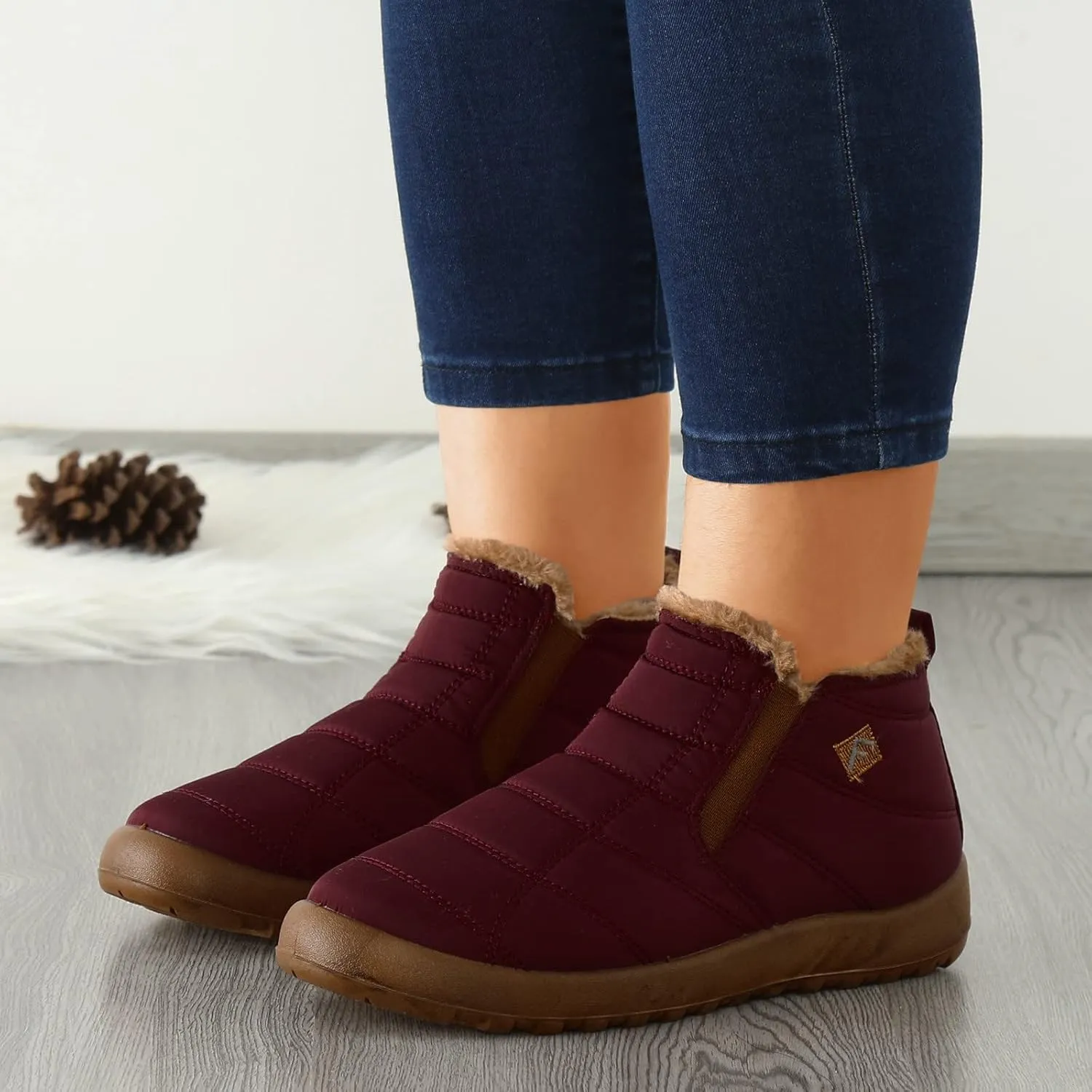 Snow Boots for Women Cute Tall Winter Snow Boots Women Waterproof Womens Zippered Snow Boots Waterproof Womens Waterproof Hiking Boots Extra Wide Width Botas Impermeables Para Invierno Mujer