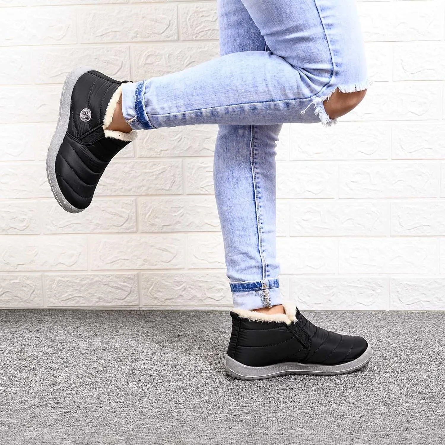 Snow Boots for Women Cute Women's Waterproof Boots Work Cute Knee High Winter Boots for Women Waterproof Women's Winter Ankle Booties Womens Winter Hiking Boots Waterproof