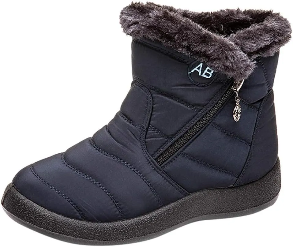 Snow Boots for Women Wide Width Women's Slip on Work Boots Waterproof Womens Snow Boots Wide Leg Women's Black Brown Tan Grey Winter Snow Boots Womens Winter Hiking Boot