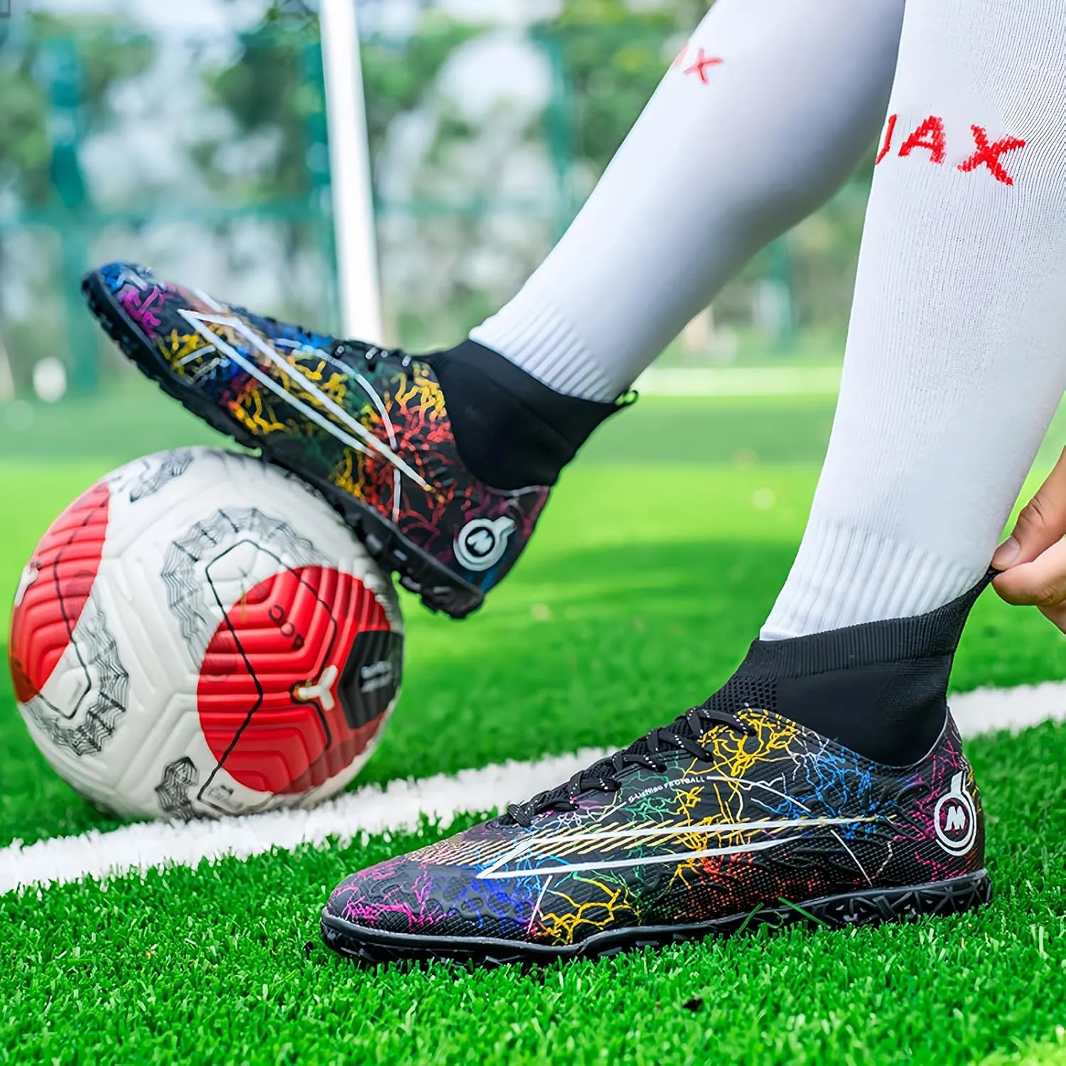 Soccer Cleats for Kids Turf Soccer Shoes Indoor Boys Girls Football Shoes Youth TF AG Artificial Ground Trainning Athletic Sneakers Outdoor